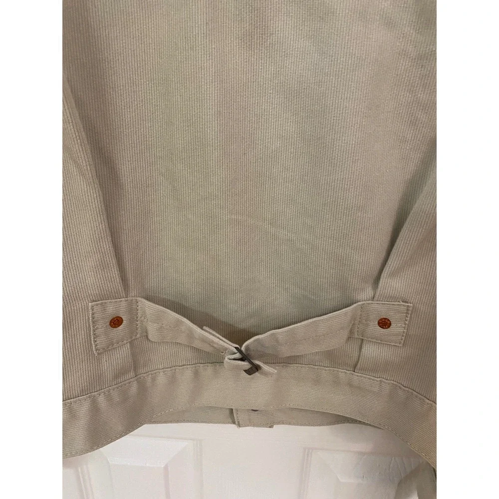 Levis Trucker Jacket Mens XS Beige Bedford Cord Type 1 Cinch Back Pleated Sand - Picture 7 of 11
